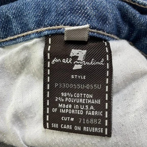7 For All Mankind Pants Womens 31 Blue Ginger Flared Medium Wash Denim Jeans USA - Picture 5 of 15